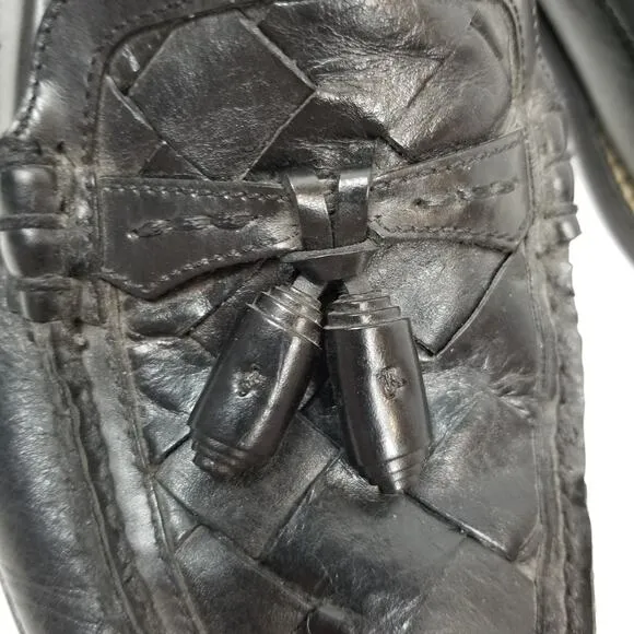 H. S. Trask Men's Tassel Woven Leather Loafers Size 9