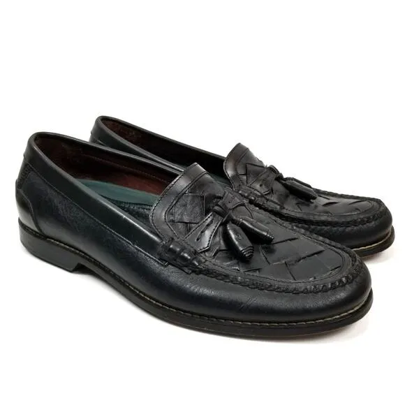 H. S. Trask Men's Tassel Woven Leather Loafers Size 9