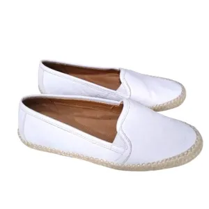 [H435] Aerosoles Women's White Leather &quot;Lets Drive&quot; Espadrille Flats, Size 6.5