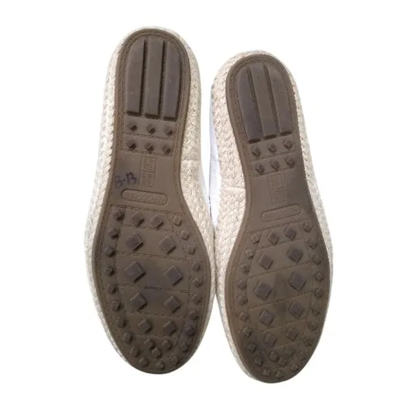 [H435] Aerosoles Women's White Leather &quot;Lets Drive&quot; Espadrille Flats, Size 6.5
