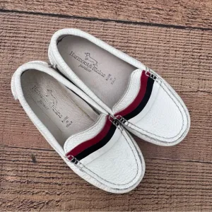 Harmont &amp; Blaine Jr. Toddler Loafers White Leather Red Blue Trim EU 26 US 9.5