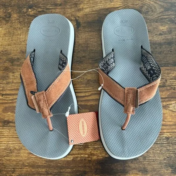 Havaianas Urban Fusion II Sandals - Graphite/Ice Grey Size: Mens 9/10 NWT Unisex