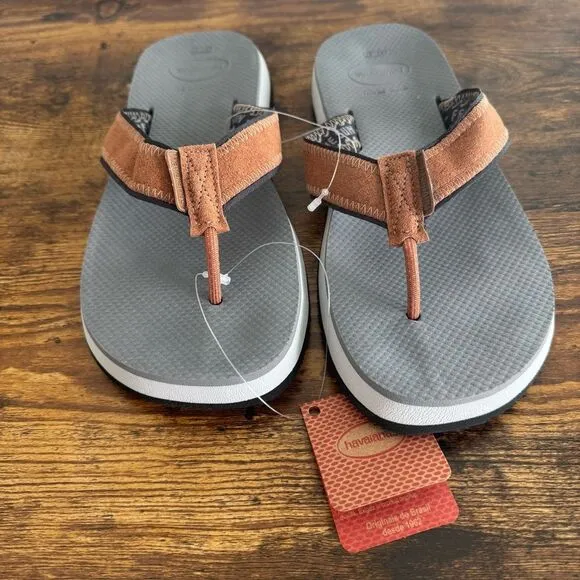 Havaianas Urban Fusion II Sandals - Graphite/Ice Grey Size: Mens 9/10 NWT Unisex