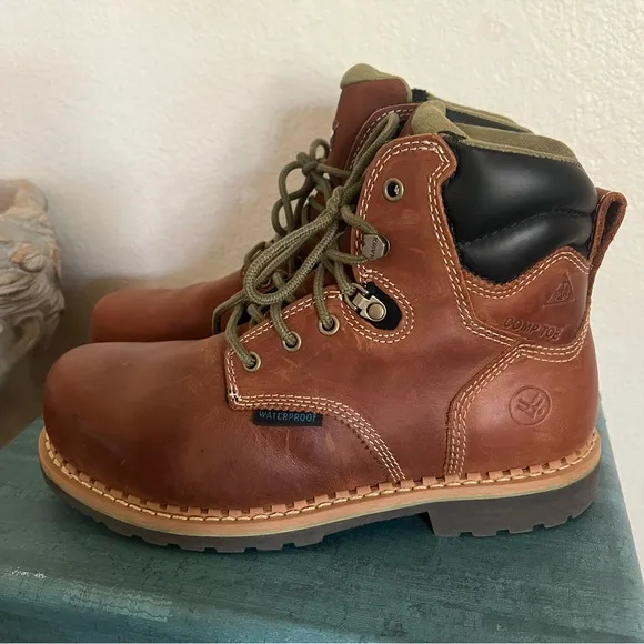 Hawx Men's BHXWCWRPW119 Crew Chief Safety Waterproof Comp Toe Work Boots Sz 8C