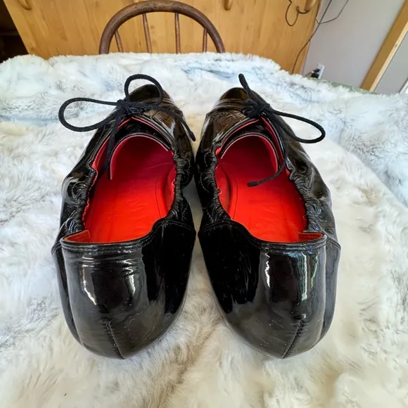 Hermes Black Patent Leather Lace-Up Loafers Size 39/ 9 U.S.