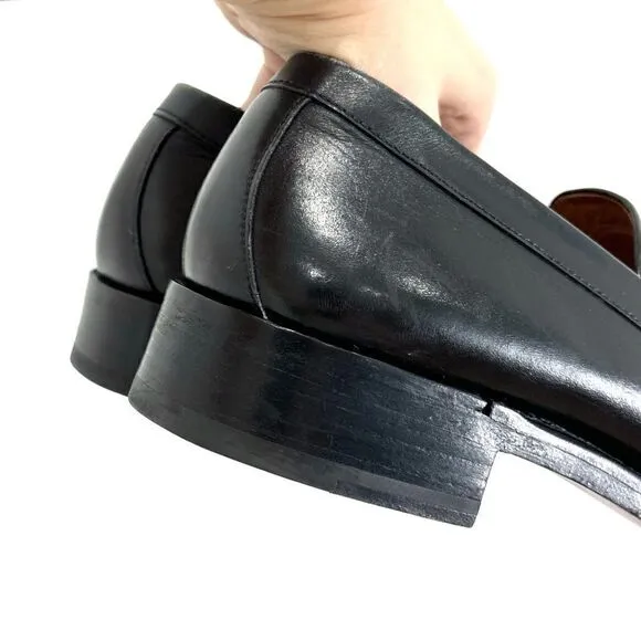 Hermes Vintage Black leather loafers