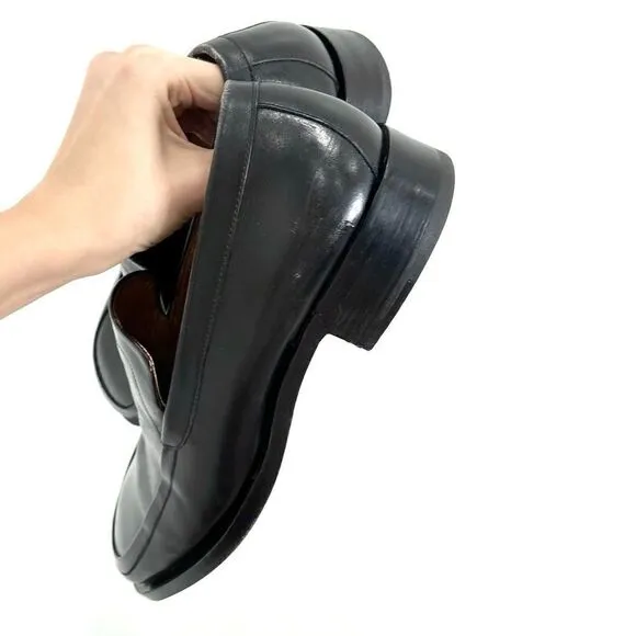 Hermes Vintage Black leather loafers