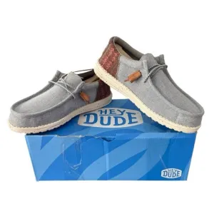 Hey Dude Gray Loafers with Moccasin Stitching Wally Funk Baha Grey Men’s Size 8