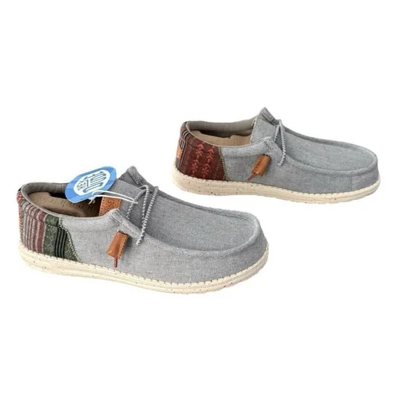 Hey Dude Gray Loafers with Moccasin Stitching Wally Funk Baha Grey Men’s Size 8