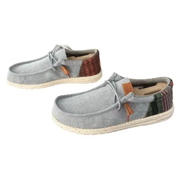 Hey Dude Gray Loafers with Moccasin Stitching Wally Funk Baha Grey Men’s Size 8
