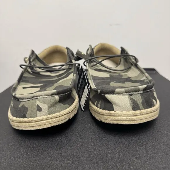 Hey Dude Wally Camo Shoes Camouflage Green Slip On Casual Loafers Men’s 14 NEW