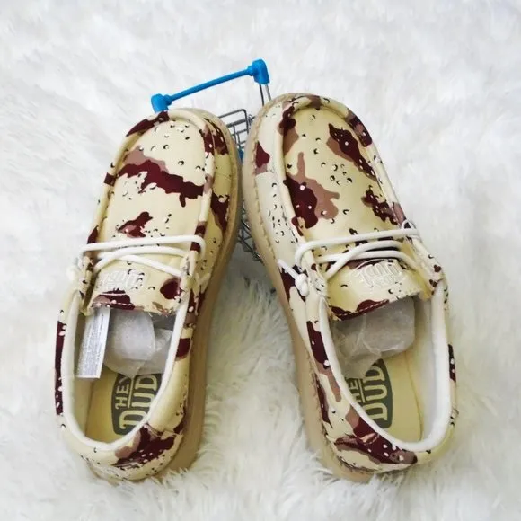 Hey Dude Wally Shoes Youth Boys Size 12 13 1 Slip On Slides Desert Camo Kids