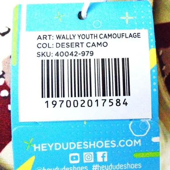 Hey Dude Wally Shoes Youth Boys Size 12 13 1 Slip On Slides Desert Camo Kids