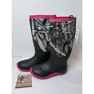 HISEA Women Waterproof Rain Boots Neoprene Rubber Pink Camo Sz 5 New Without Box