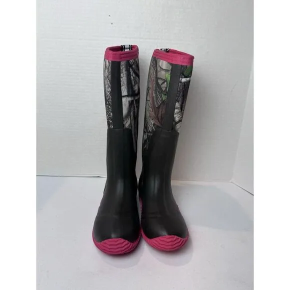 HISEA Women Waterproof Rain Boots Neoprene Rubber Pink Camo Sz 5 New Without Box