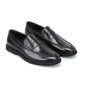 Hogan Club Guardolo Leather Loafers in Black Size 9.5