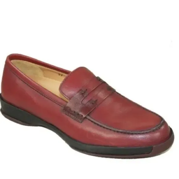 HOGAN Scarpe Loafers Slippers Shoes Burgundy Size 6
