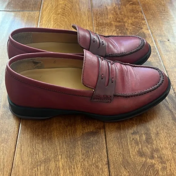 HOGAN Scarpe Loafers Slippers Shoes Burgundy Size 6