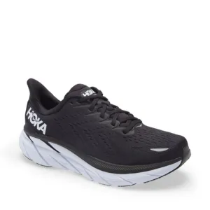 Hoka One One Clifton 8 Mesh Men's Running Sneakers  in Black White  - Size 8
