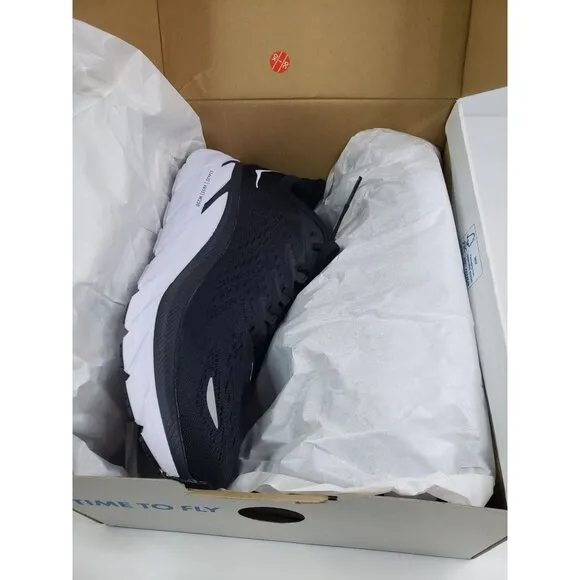 Hoka One One Clifton 8 Mesh Men's Running Sneakers  in Black White  - Size 8