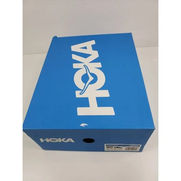 Hoka One One Clifton 8 Mesh Men's Running Sneakers  in Black White  - Size 8