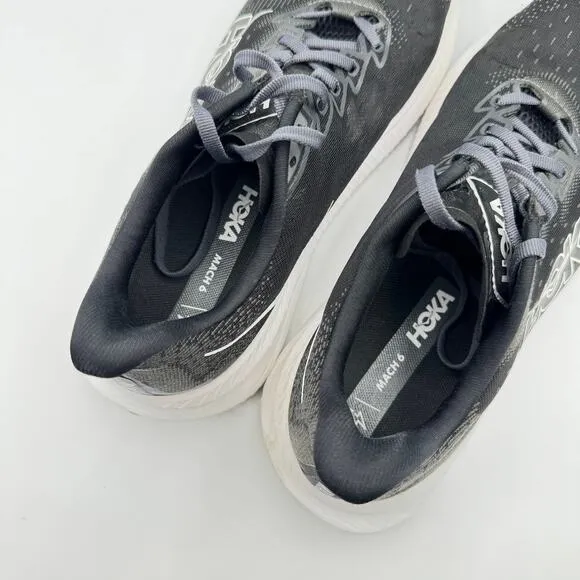 Hoka One One Mach 6 Black White Road Running Sneakers Men’s Size 10.5