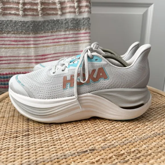 Hoka One One Skyward X Cosmic Grey Rose Gold Road Running Sneakers Women’s 8