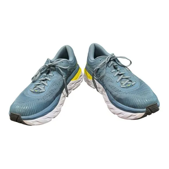 HOKA Men's Bondi 7 Blue Yellow Sneakers 8