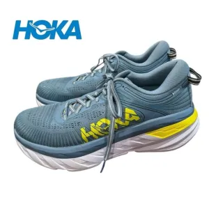 HOKA Men's Bondi 7 Blue Yellow Sneakers 8