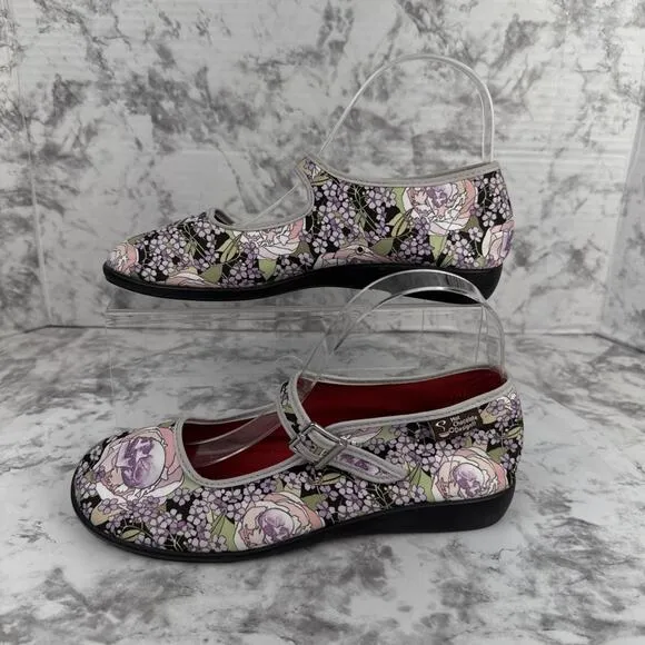 Hot Chocolate Design Mary Jane Flats Flora La Muerte Day of Dead Size 38 US 8