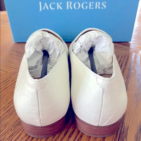 🎉HP🎉 Jack Rogers Audrey Leather Croc Loafers - White