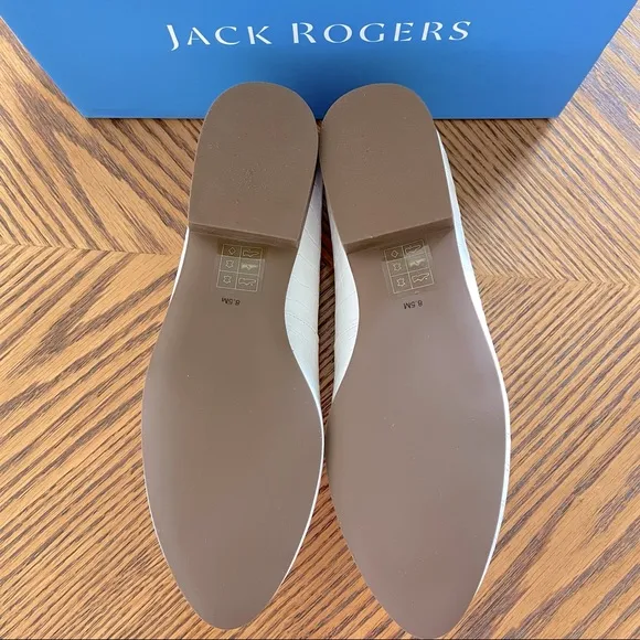 🎉HP🎉 Jack Rogers Audrey Leather Croc Loafers - White