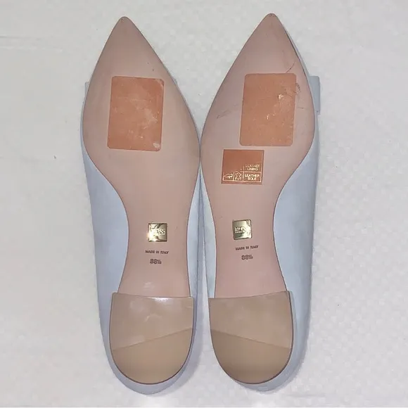 Hugo Boss women’s suede pointed toe bow ballerina flats - size 8.5 US