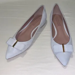 Hugo Boss women’s suede pointed toe bow ballerina flats - size 8.5 US