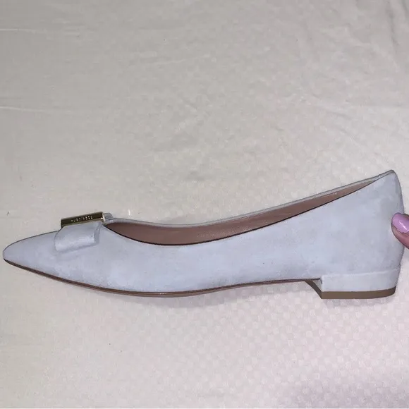 Hugo Boss women’s suede pointed toe bow ballerina flats - size 8.5 US