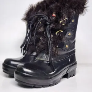 Hunter Cathie leather/rubber fur lined boots sz 6