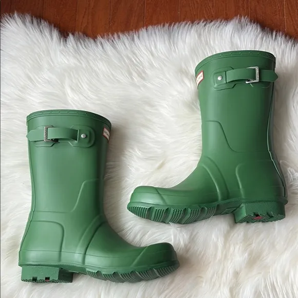 Hunter Green Rain Boots Original Short New in Fell Green Size Men’s 10
