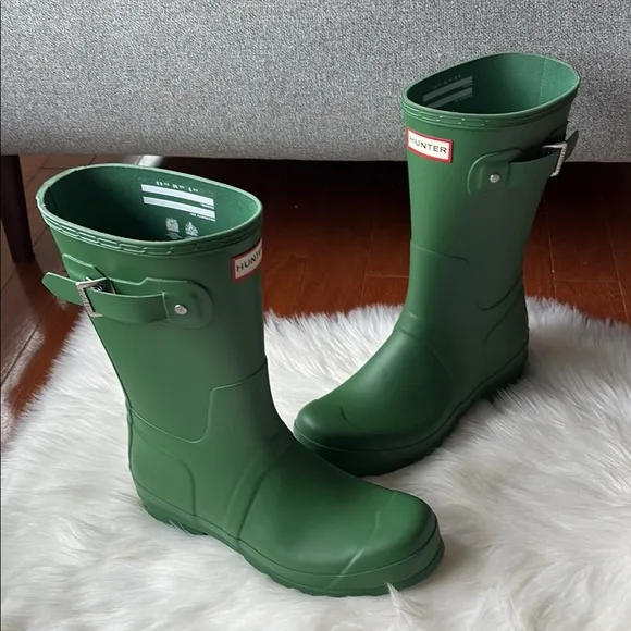 Hunter Green Rain Boots Original Short New in Fell Green Size Men’s 10