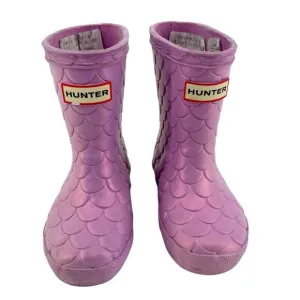 Hunter Little Girl’s Sea Dragon Iridescent Purple Waterproof Boots Size 6