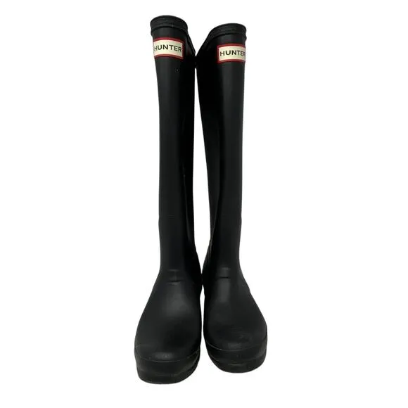 Hunter Matte Black Rain Boots Women’s 9 Glastonbury Festival Fisherman Core