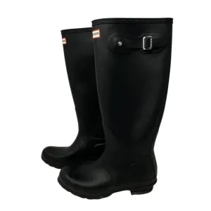 Hunter Matte Black Rain Boots Women’s 9 Glastonbury Festival Fisherman Core