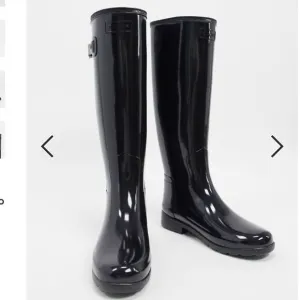 Hunter Original Refined tall wellington boots in black gloss