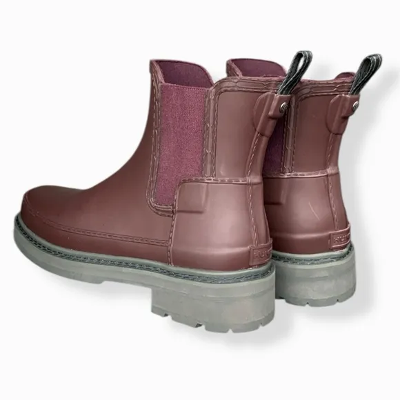 Hunter Refined Chelsea Boot Chestnut Crust Waterproof Rain Boots Women’s Size 10