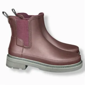 Hunter Refined Chelsea Boot Chestnut Crust Waterproof Rain Boots Women’s Size 10