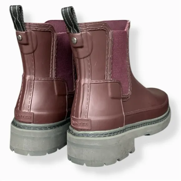 Hunter Refined Chelsea Boot Chestnut Crust Waterproof Rain Boots Women’s Size 10