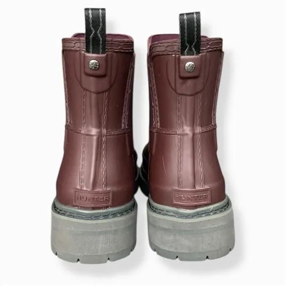 Hunter Refined Chelsea Boot Chestnut Crust Waterproof Rain Boots Women’s Size 10