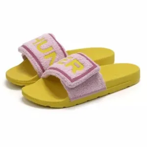 Hunter Terry Cloth Slides Sandals Adjustable Slip On Logo Beach Rain Boots Brand