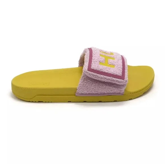 Hunter Terry Cloth Slides Sandals Adjustable Slip On Logo Beach Rain Boots Brand