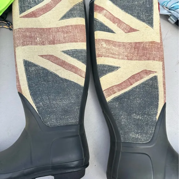 Hunter Union Jack British flag tall rain boots