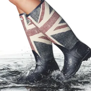 Hunter Union Jack British flag tall rain boots